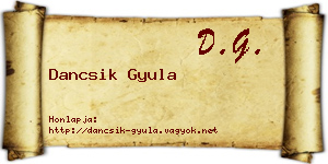 Dancsik Gyula névjegykártya