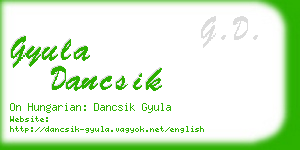 gyula dancsik business card